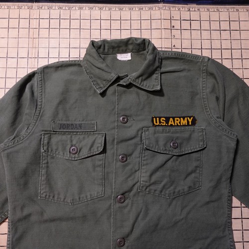 Vintage 1966 US Army OG-107 Cotton Field Shirt Military 15,5x33 DSA-100-3722 - Bild 3 von 8