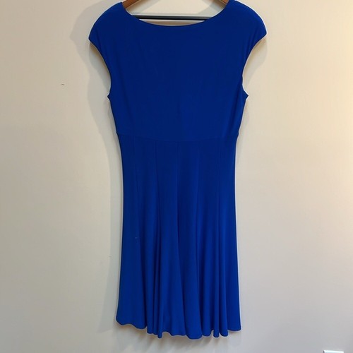 Ralph Lauren blau ärmellos Midi Surplice Wickelkleid Größe 14 - Bild 2 von 10