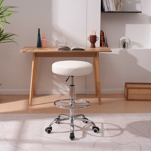 VECELO Round Rolling Stool with Foot Rest Swivel Height Adjustment Stool Chair - Picture 11 of 22