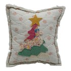 NEW Handmade Holiday Christmas Tree & Star Pillow   Vtg English Quilt  Chenille