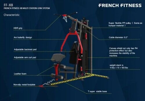 French Fitness X8 Multi Station Gym System (New) - Picture 3 of 4