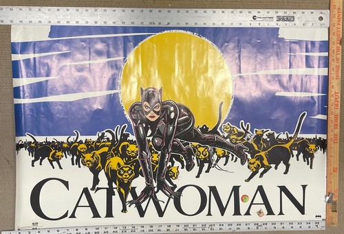 VINTAGE CATWOMAN POSTER 1991 Batman Returns Michelle Pfeiffer 36x23.5 approx.
