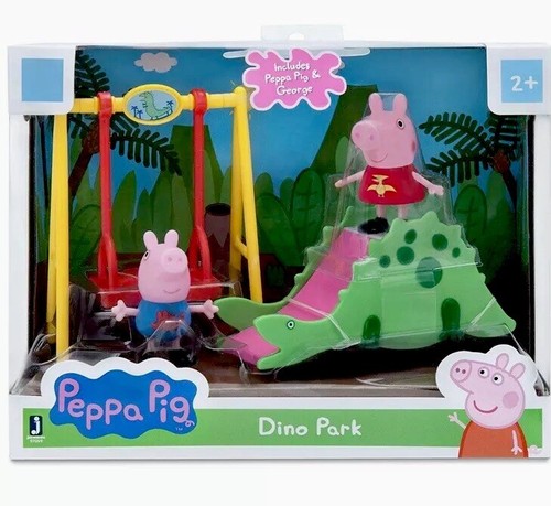 Peppa Pig Dino Park with George Dinosaur Slide Swing Playground Jazwares NEW - Picture 1 of 6