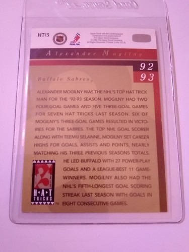 1993-94 Upper Deck #HT15 Alexander Mogilny Hattricks - Bild 2 von 2