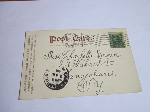 Postal de la tumba de Grant de la frontera dorada de Ullmans Riverside Drive USADA 1906 antigua de colección - Imagen 2 de 13