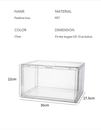 Magnetic Shoe Storage Box - Drop Side Clear Sneaker Stackable Container (1381) - Picture 8 of 9