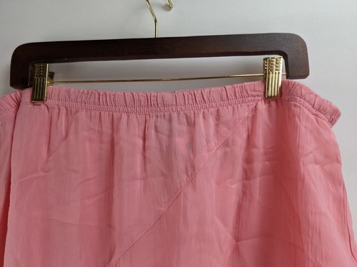 CLICK CMC 🩷 Coral Pink Cupro Skirt NWT Color Me Cotton XL stretch waist - Picture 4 of 9