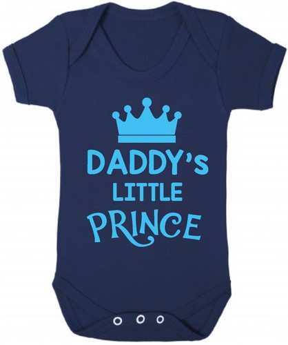 DADDY'S LITTLE PRINCE Baby Bodysuit Babygrow Vest Geeky Funny Gift Mum Dad Son - Picture 4 of 24