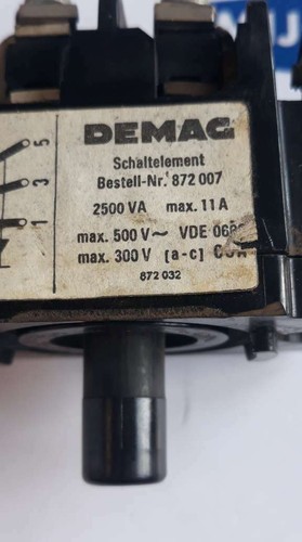 DEMAG elemento de conmutación elemento de conmutación interruptor grúa 872 007 2500VA 11A 500V 300V - Imagen 6 de 9
