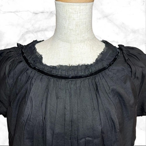 Made In Japan Tricot Comme Des Garcons S Cotton Blouse 100 Black Free Shipping - Picture 6 of 8