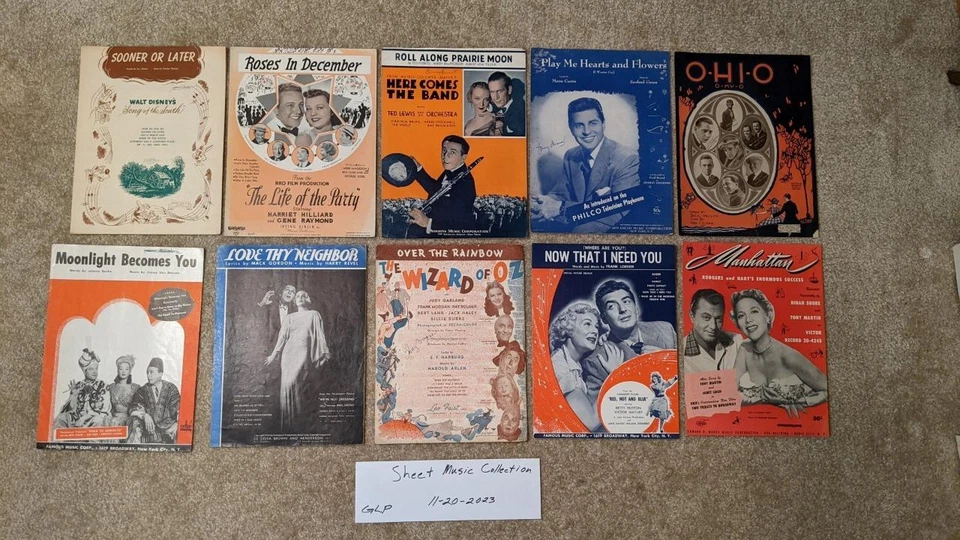 001, Collection of 198 pcs Vintage Sheet Music, early 1900's - 1950's, FREE S&H - Image 4 of 4