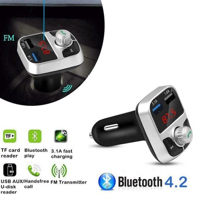 Wireless Bluetooth4.2 Car Stereo Radio Kit FM Transmitter MP3 Player USB Charger