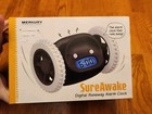2023 Merkury Innovations SureAwake Runaway Digital Alarm Clock Black New