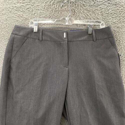 APT 9 Torie Capri Mid Rise Pants Womens 14 (36x23) Grey Slash Pockets Zip NEW - Picture 2 of 16