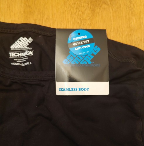 EASTERN MOUNTAIN SPORTS EMS DAMEN LANGARM OBERTEIL NAHTLOS EXTRA KLEIN SCHWARZ - Bild 2 von 4