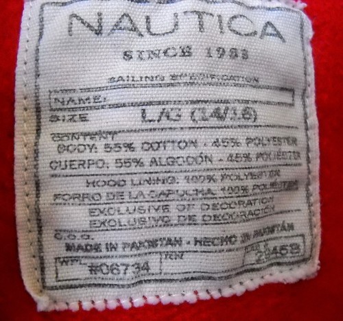 Chaqueta Sudadera con Capucha Nautica Youth LG (14-16) a Rayas Azules con Cremallera Frontal - Imagen 4 de 8