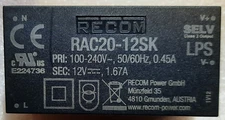 10 PCS RAC20-12SK RECOM Power AC DC Converter Module 12V 1.67A 20W 85 TO 264 Vin