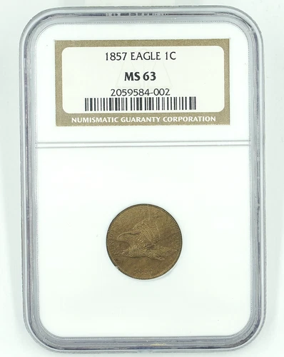 1857 NGC MS63 Flying Eagle Cent Great Luster