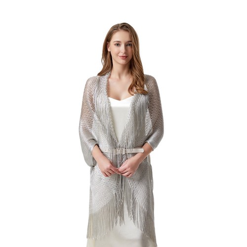 Beach Poncho Stole Cape Shrug Wrap Shawl Jumper Sweater Cloak Scarf Sequin Sheer - Picture 13 of 47