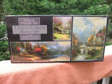Thomas Kinkade Painter of Light 3 Puzzle Set 100, 550, 700 Pieces~New & Sealed!