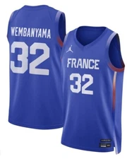 NBA Nike Victor Wembanyama #32 France Olympics 2024 Dri-FIT Jersey Choose Size