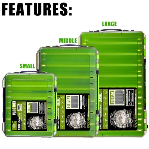 Small/Large Fishing Tackle Box Lure Storage Double Sided Lure Hook Box Bait Case - Picture 17 of 28