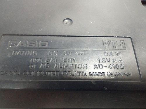 Casio Mini Keyboard Piano PT-1 Electronic Black Synthesizer 13.5" Wide - Picture 4 of 6