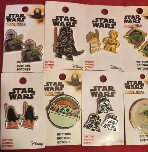 Disney Star Wars Set of  18 Variety Sew on Buttons Brand New 10 packs - Picture 2 of 3