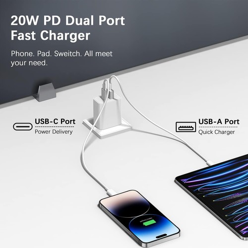 For iPhone 14 13 12 11 20W Fast Charger Block USB Type C Wall Power Adapter Lot - Picture 5 of 10