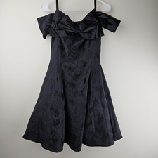 VINTAGE Black Formal Dress Womens 9 Breakin Loose 90s Retro Goth Dark Romantic