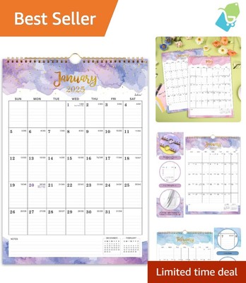 Premium 2025 Calendar - Colorful Monthly Planner with Durable Ink-Proof Paper