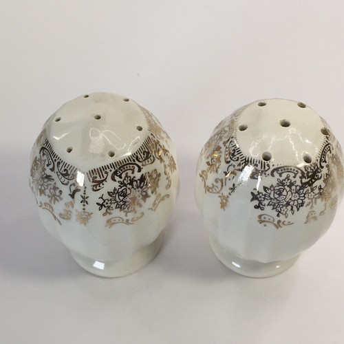 Limoges Lyric 22K Warranted Oval Ivory Salt And Pepper Shakers No Stopper - Picture 4 of 10