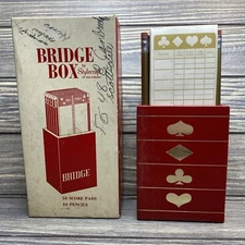 Vintage Stylecraft Of Baltimore Bridge Box Red Box Score Sheets Gold Pencils 