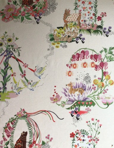 2 * 50cm L x 68cm W Bundle Cath Kidston Summer Parade & Stripe Pastel Fabric New - Picture 7 of 21