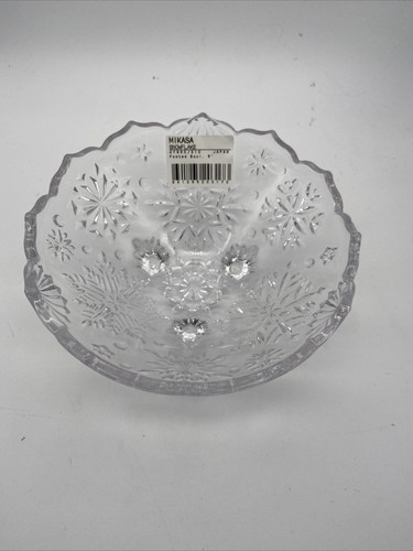 Mikasa Snowflake Footed Bowl 5" Japan New in Original Box - Picture 4 of 7