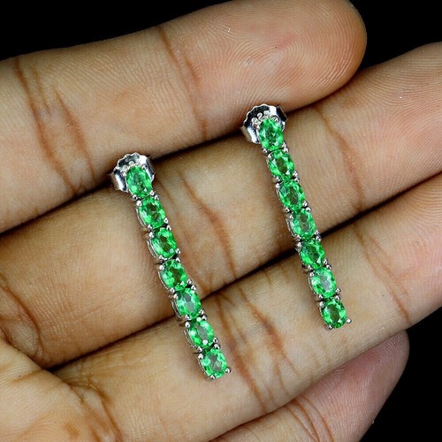 Sterling Silver Earrings Topaz Genuine Natural Mined Gems Drop Dangle Design - Picture 8 of 24