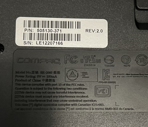 Compaq Desktop USB Corded KEYBOARD SINGLE REPLACEMENT KEYCAPS KEYS (SK-2085) - Picture 4 of 4