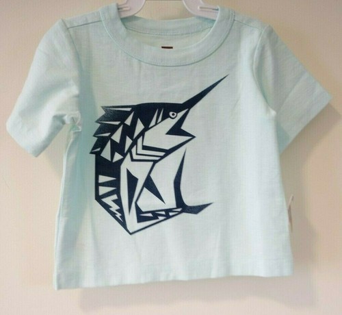 New With Tags Tea Collection Key Blue Swordfish Shirt Boy's Size 6-9 Month