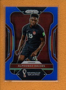 Alphonso Davies 2022 Panini Prizm FIFA World Cup Prizms Blue #46 /299 Canada