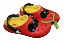 Crocs Classic Lined Disney Mickey Mouse Red Clog Shoes Kids J3 C11 C13 11 13 NWT
