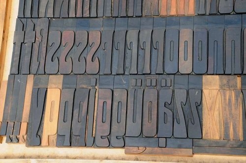 142pcs - 6.22" letterpress wood printing blocks rare Art Nouveau wooden alphabet - Picture 9 of 12
