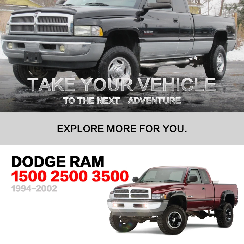 Par de luces antiniebla lentes transparentes para Dodge Ram 1500 2500 3500 1994-2002 Foto 3 de 4