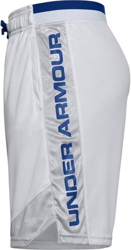 Under Armour Stunt Workout Gym Shorts, Halo Gray (014)/Royal, Youth X-Small - Picture 2 of 3