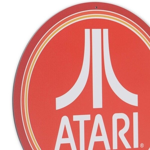 Atari Red Logo 11" Round Metal Sign Open Road Brands - Picture 2 of 2