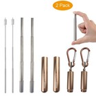 Collapsable Metal Straw, Party/Home/Travel/Reusable/Metal/Smoothie