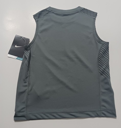 BRAND NEW Nike Athletic Cut Dri-Fit Winning Streak Grey Sleeveless Shirt Sz.4 XS - Picture 6 of 6