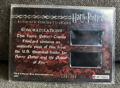 Tarjeta de película de cine auténtica Harry Potter Cáliz de fuego 256/300 artículo raro - Imagen 4 de 7