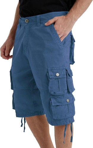 Mens Cargo Shorts 3/4 Length Below Knee Relaxed Lightweight Cotton with Pocket - Picture 10 of 32