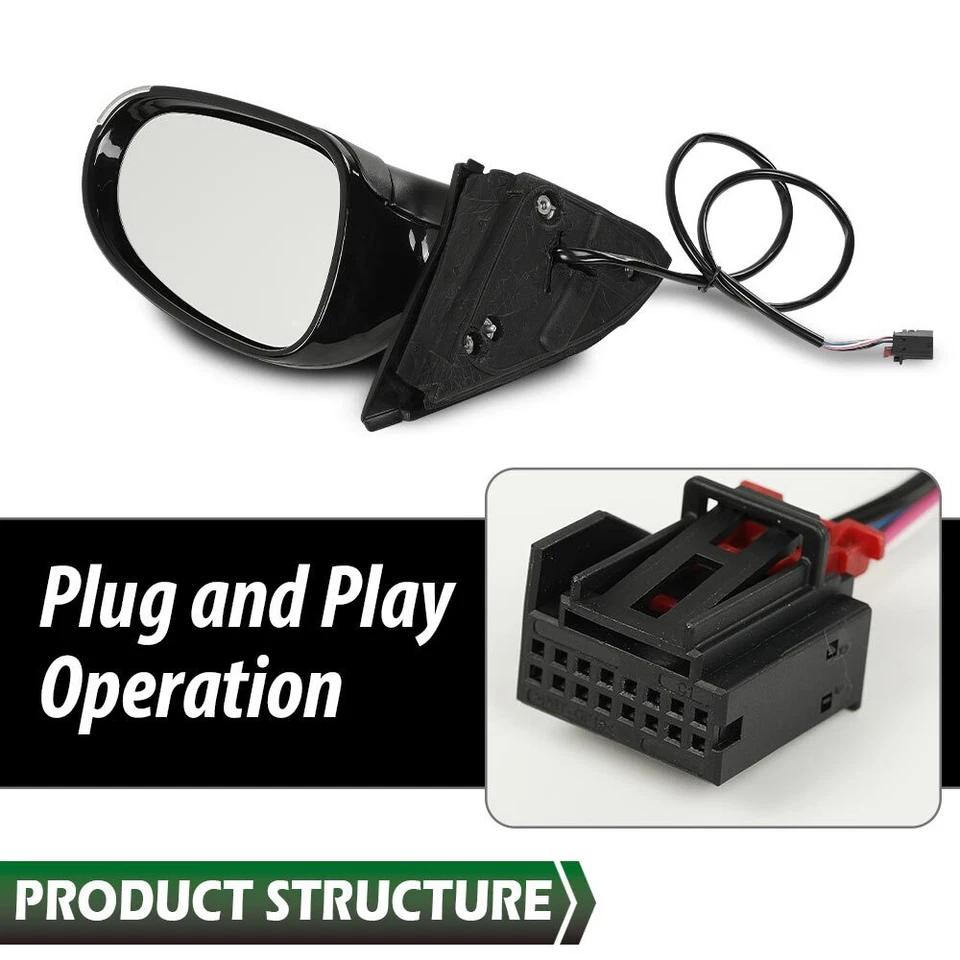 Espejo retrovisor eléctrico apto para Volkswagen Jetta 2005-2010 lado derecho con luz de charco Foto 4 de 4