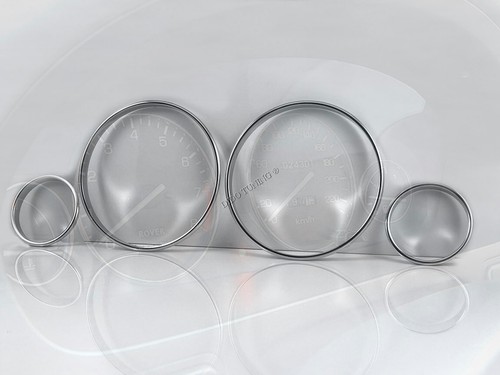 Per Rover 45 MG ZS 2000-2005 Anelli per cruscotto in alluminio lucidato 4 pezzi - Picture 2 of 9